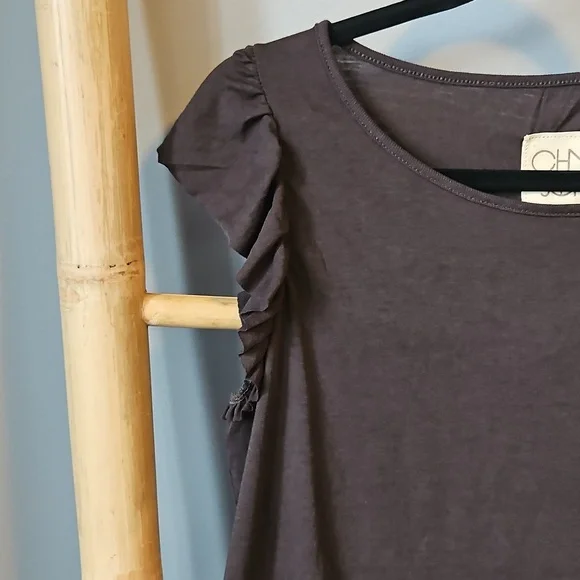 Chaser Ruffle Cap Sleeve Tee - Picture 2 of 6